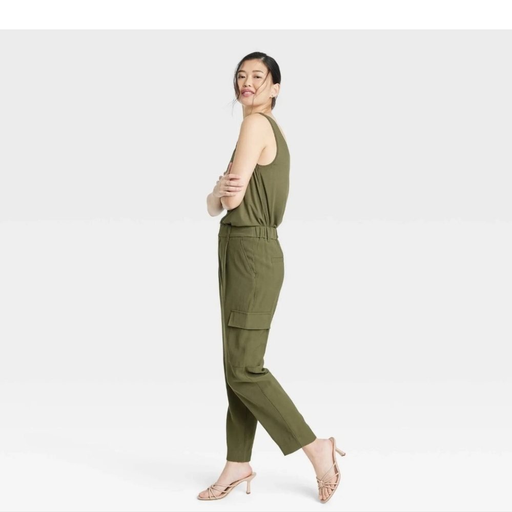 A New Day Tapered Ankle‎ Cargo Pants Olive Green